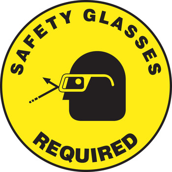 Slip-Gard Floor Sign: Safety Glasses Required (Graphic) 8" Slip-Gard / - MFS822