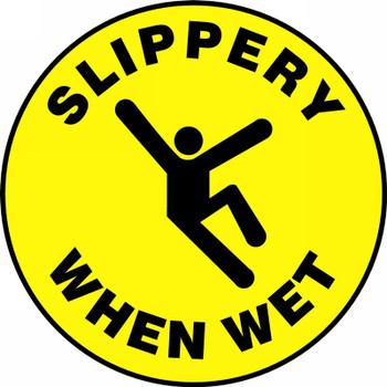 Slip-Gard Floor Sign: Slippery When Wet 8" Slip-Gard - MFS824