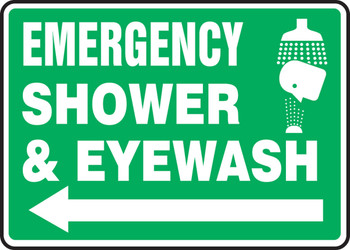 Safety Sign: Emergency Shower And Eyewash (Graphic And Arrow) 7" x 10" Aluma-Lite 1/Each - MFSD427XL