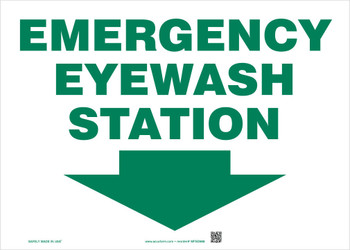 Safety Sign: Emergency Eyewash Station 7" x 10" Plastic - MFSD429VP