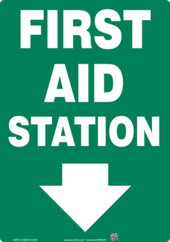 Safety Sign: First Aid Station Sign 10" x 7" Accu-Shield 1/Each - MFSD433XP