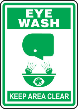 Safety Sign: Eye Wash - Keep Area Clear 14" x 10" Accu-Shield 1/Each - MFSD512XP