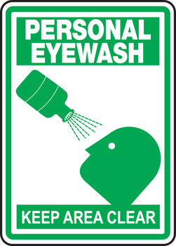 Safety Sign: Personal Eyewash - Keep Area Clear (Graphic) 14" x 10" Plastic 1/Each - MFSD520VP