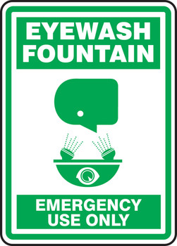 Safety Sign: Eyewash Fountain - Emergency Use Only 14" x 10" Aluminum 1/Each - MFSD523VA