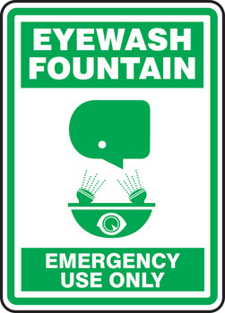 Safety Sign: Eyewash Fountain - Emergency Use Only 14" x 10" Accu-Shield 1/Each - MFSD523XP