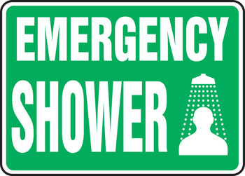 Safety Sign: Emergency Shower 10" x 14" Plastic 1/Each - MFSD537VP