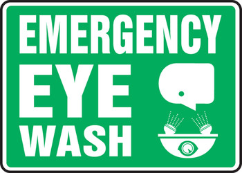 Safety Sign: Emergency Eye Wash 10" x 14" Aluma-Lite 1/Each - MFSD548XL