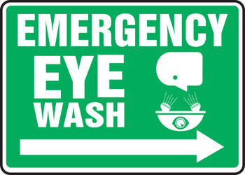Safety Sign: Emergency Eye Wash 10" x 14" Accu-Shield 1/Each - MFSD551XP