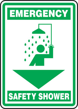 Emergency Safety Sign: Safety Shower 14" x 10" Plastic 1/Each - MFSD568VP