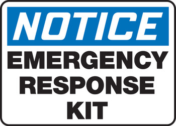 OSHA Notice Safety Sign: Emergency Response Kit 7" x 10" Plastic 1/Each - MFSD844VP