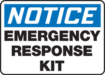 OSHA Notice Safety Sign: Emergency Response Kit 7" x 10" Adhesive Dura-Vinyl 1/Each - MFSD844XV