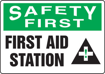 OSHA Safety First Safety Sign: First Aid Station 7" x 10" Aluma-Lite 1/Each - MFSD911XL