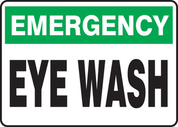 Emergency Safety Sign: Eye Wash 10" x 14" Aluminum / - MFSD913VA