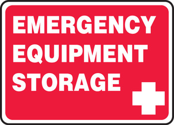 Safety Sign: Emergency Equipment Storage 10" x 14" Adhesive Vinyl 1/Each - MFSD967VS