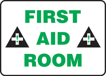 Safety Sign: First Aid Room 10" x 14" Adhesive Vinyl 1/Each - MFSD971VS