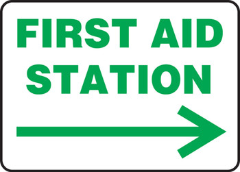 Safety Sign: First Aid Station 10" x 14" Adhesive Vinyl 1/Each - MFSD980VS