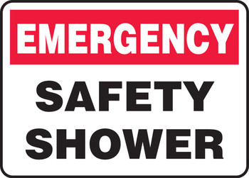 Emergency Safety Sign: Safety Shower 10" x 14" Dura-Fiberglass 1/Each - MFSD989XF