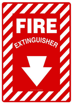 Safety Sign: Fire Extinguisher (Arrow) 20" x 14" Adhesive Vinyl 1/Each - MFXG424VS