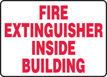 Safety Sign: Fire Extinguisher Inside Building 10" x 14" Adhesive Vinyl 1/Each - MFXG451VS