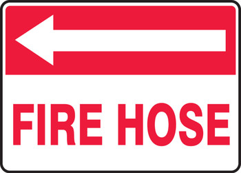 Safety Sign: Fire Hose (Left Arrow) 7" x 10" Aluminum 1/Each - MFXG466VA