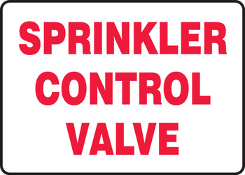 Safety Sign: Sprinkler Control Valve 10" x 14" Adhesive Vinyl 1/Each - MFXG546VS
