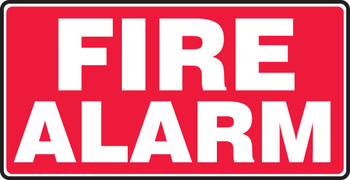 Safety Sign: Fire Alarm (Red Background) 7" x 14" Aluminum 1/Each - MFXG579VA