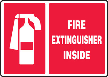 Safety Sign: Fire Extinguisher Inside (Graphic) 10" x 14" Plastic 1/Each - MFXG907VP