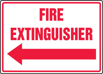 Safety Sign: Fire Extinguisher (Left Arrow) 10" x 14" Plastic 1/Each - MFXG911VP