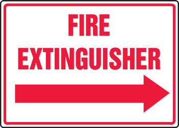 Safety Sign: Fire Extinguisher (Right Arrow) 10" x 14" Adhesive Vinyl 1/Each - MFXG912VS