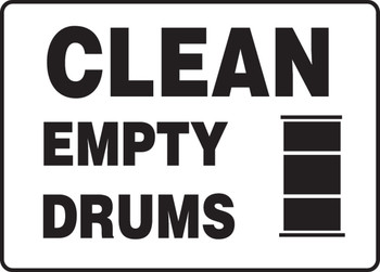 Safety Sign: Clean Empty Drums 10" x 14" Aluminum 1/Each - MHCM502VA