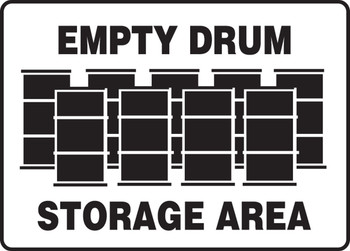 Safety Sign: Empty Drum Storage Area 10" x 14" Adhesive Dura-Vinyl 1/Each - MHCM503XV