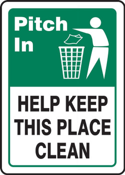 Safety Sign: Help Keep This Place Clean 14" x 10" Aluminum 1/Each - MHSK515VA