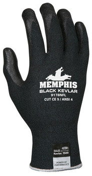 MCR Memphis Black 13 Gauge Kevlar / Nitrile Palm Dip 9178NF - 1 Dozen - Cut 4