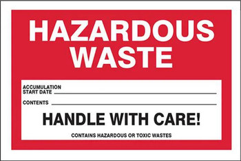 Hazardous Waste Labels: Hazardous Waste 4" x 6" Adhesive Coated Paper - MHZW15PSC