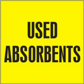 Drum & Container Labels: Used Absorbents 6" x 6" Adhesive-Poly Sheet - MHZW507EVP