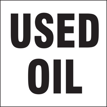 Drum & Container Labels: Used Oil (Black On White) 6" x 6" Adhesive-Poly Sheet - MHZW511EVP