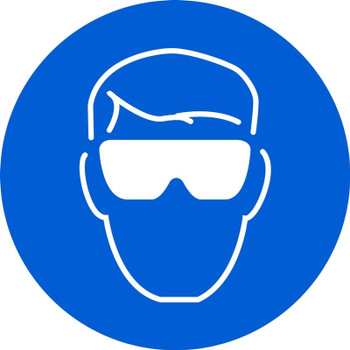 ISO Safety Sign: Wear Eye Protection (2003) 6" Adhesive Vinyl 1/Each - MISO100VS