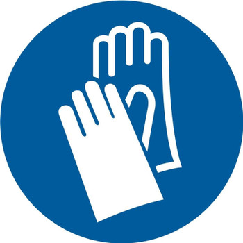 ISO Mandatory Safety Sign: Wear Protective Gloves (2011) 6" Plastic 1/Each - MISO107VP
