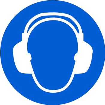 ISO Mandatory Safety Sign: Wear Ear Protection (2011) 12" Adhesive Vinyl 1/Each - MISO163VS