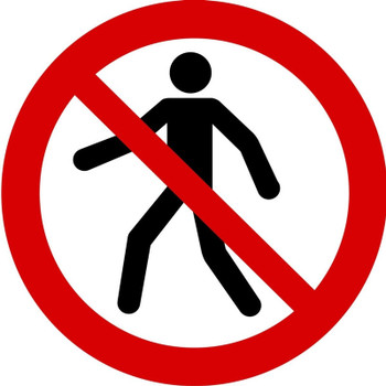 ISO Prohibition Safety Sign: No Thoroughfare (2011) 6" Plastic 1/Each - MISO501VP