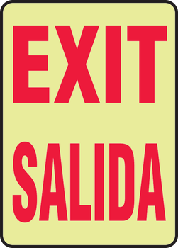 Spanish Bilingual Safety Sign 10" x 7" Lumi-Glow Flex 1/Each - MLAD216GF