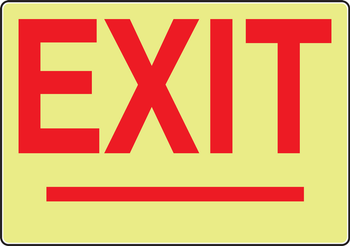 Glow-In-The-Dark Safety Sign: Exit (with Arrowheads) 10" x 14" Lumi-Glow Flex 1/Each - MLAD401GF