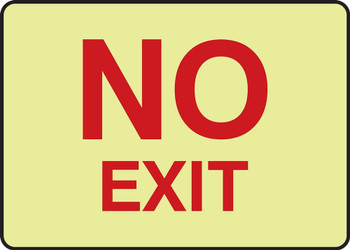 Safety Sign: No Exit 5" x 7" Lumi-Glow Flex 1/Each - MLAD502GF