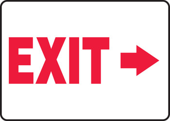 Safety Sign: Exit (Right Arrow) 10" x 14" Lumi-Glow Plastic 1/Each - MLAD519GP