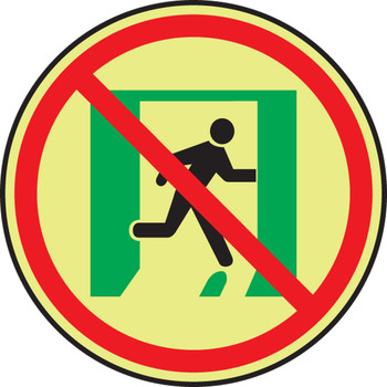 Glow-In-The-Dark Safety Sign: (Not An Exit) 8" x 8" Lumi-Glow Plastic 1/Each - MLEX546GP