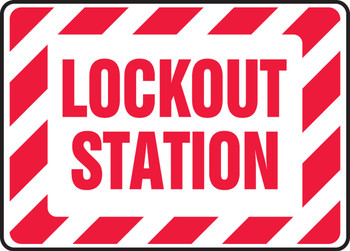 Safety Sign: Lockout Station 10" x 14" Adhesive Vinyl 1/Each - MLKT510VS