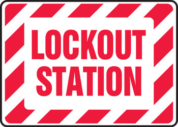 Safety Sign: Lockout Station 10" x 14" Dura-Plastic 1/Each - MLKT510XT