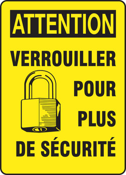 OSHA Caution Safety Sign: Lock Out For Safety Before You Start English 14" x 10" Adhesive Vinyl 1/Each - MLKT628VS