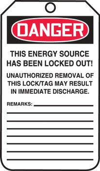 OSHA Danger Lockout Tag: Do Not Operate - Maintenance Department HS-Laminate - MLT401LTP