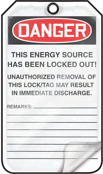 OSHA Danger Self-Laminating Tag: Equipment Lock Out Self-Laminating PF-Cardstock - MLT603LCP